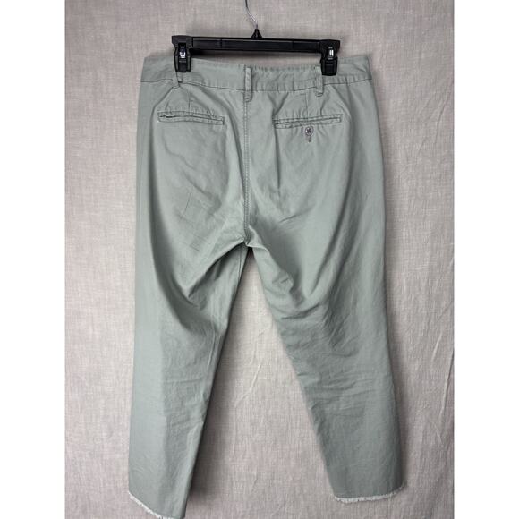 G1 Goods Paper Twill Pants Light Green Cotton Chino Raw-Hem Women's Size 10 - Picture 6 of 9